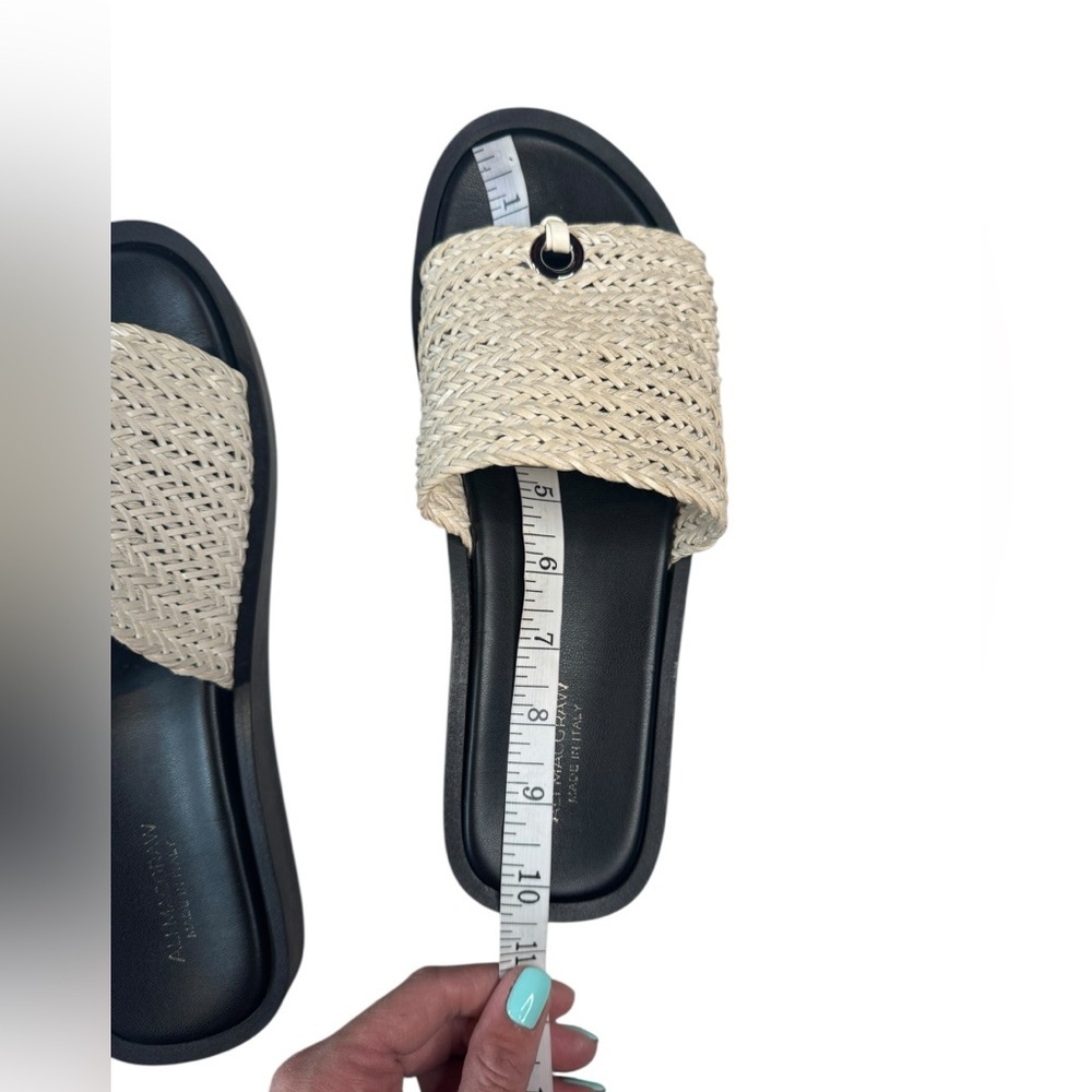 Ali MacGraw Woven Raffia Slide Sandals  | Boho Resort Chic | Size 9 (est.) - Picture 5 of 6